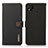 Leather Case Stands Flip Cover Holder B02H for Xiaomi POCO C3 Black