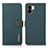 Leather Case Stands Flip Cover Holder B02H for Xiaomi Poco C50 Green