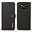 Leather Case Stands Flip Cover Holder B02H for Xiaomi Poco X3 NFC Black