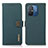 Leather Case Stands Flip Cover Holder B02H for Xiaomi Redmi 11A 4G Green