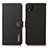 Leather Case Stands Flip Cover Holder B02H for Xiaomi Redmi 9C NFC Black