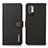 Leather Case Stands Flip Cover Holder B02H for Xiaomi Redmi Note 10 5G Black