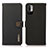 Leather Case Stands Flip Cover Holder B02H for Xiaomi Redmi Note 10 JE 5G Black