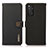 Leather Case Stands Flip Cover Holder B02H for Xiaomi Redmi Note 11 4G (2022) Black