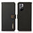 Leather Case Stands Flip Cover Holder B02H for Xiaomi Redmi Note 11 5G Black