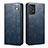 Leather Case Stands Flip Cover Holder B02S for Samsung Galaxy A32 4G Blue