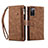 Leather Case Stands Flip Cover Holder B02S for Samsung Galaxy S20 FE (2022) 5G Brown