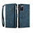 Leather Case Stands Flip Cover Holder B02S for Samsung Galaxy S20 Lite 5G Blue