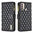 Leather Case Stands Flip Cover Holder B03F for Motorola Moto E20 Black