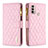 Leather Case Stands Flip Cover Holder B03F for Motorola Moto E30 Pink