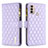 Leather Case Stands Flip Cover Holder B03F for Motorola Moto E30 Purple