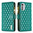 Leather Case Stands Flip Cover Holder B03F for Motorola Moto E32 Green