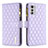 Leather Case Stands Flip Cover Holder B03F for Motorola Moto E32 Purple