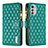 Leather Case Stands Flip Cover Holder B03F for Motorola Moto E32s Green