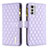 Leather Case Stands Flip Cover Holder B03F for Motorola Moto E32s Purple