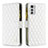 Leather Case Stands Flip Cover Holder B03F for Motorola Moto E32s White