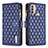 Leather Case Stands Flip Cover Holder B03F for Motorola Moto E40 Blue