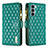 Leather Case Stands Flip Cover Holder B03F for Motorola Moto G200 5G Green