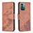 Leather Case Stands Flip Cover Holder B03F for Nokia G11 Brown