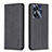 Leather Case Stands Flip Cover Holder B03F for Realme C55 Black