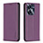 Leather Case Stands Flip Cover Holder B03F for Realme C55 Purple