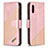Leather Case Stands Flip Cover Holder B03F for Samsung Galaxy A02 Rose Gold