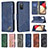 Leather Case Stands Flip Cover Holder B03F for Samsung Galaxy A02s