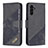 Leather Case Stands Flip Cover Holder B03F for Samsung Galaxy A04s Black