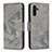 Leather Case Stands Flip Cover Holder B03F for Samsung Galaxy A04s Dark Gray