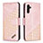 Leather Case Stands Flip Cover Holder B03F for Samsung Galaxy A04s Rose Gold