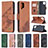 Leather Case Stands Flip Cover Holder B03F for Samsung Galaxy A12