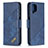 Leather Case Stands Flip Cover Holder B03F for Samsung Galaxy A12 Blue