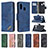 Leather Case Stands Flip Cover Holder B03F for Samsung Galaxy A20e