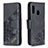 Leather Case Stands Flip Cover Holder B03F for Samsung Galaxy A20e Black