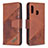 Leather Case Stands Flip Cover Holder B03F for Samsung Galaxy A20e Brown