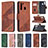 Leather Case Stands Flip Cover Holder B03F for Samsung Galaxy A21