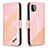 Leather Case Stands Flip Cover Holder B03F for Samsung Galaxy A22 5G Rose Gold