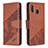 Leather Case Stands Flip Cover Holder B03F for Samsung Galaxy A30 Brown