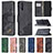 Leather Case Stands Flip Cover Holder B03F for Samsung Galaxy A30S