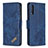 Leather Case Stands Flip Cover Holder B03F for Samsung Galaxy A30S Blue