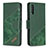 Leather Case Stands Flip Cover Holder B03F for Samsung Galaxy A30S Green