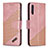 Leather Case Stands Flip Cover Holder B03F for Samsung Galaxy A30S Rose Gold