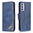 Leather Case Stands Flip Cover Holder B03F for Samsung Galaxy A34 5G Blue