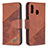 Leather Case Stands Flip Cover Holder B03F for Samsung Galaxy A40 Brown