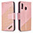 Leather Case Stands Flip Cover Holder B03F for Samsung Galaxy A40 Rose Gold