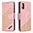 Leather Case Stands Flip Cover Holder B03F for Samsung Galaxy A41 Rose Gold