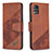 Leather Case Stands Flip Cover Holder B03F for Samsung Galaxy A51 5G Brown