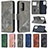 Leather Case Stands Flip Cover Holder B03F for Samsung Galaxy A52 4G