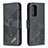 Leather Case Stands Flip Cover Holder B03F for Samsung Galaxy A52 4G Black