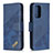 Leather Case Stands Flip Cover Holder B03F for Samsung Galaxy A52 4G Blue